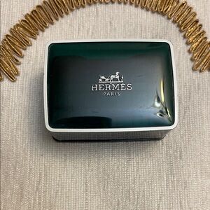 Hermes Dark Green soap( perfumed) travel Box made in France.